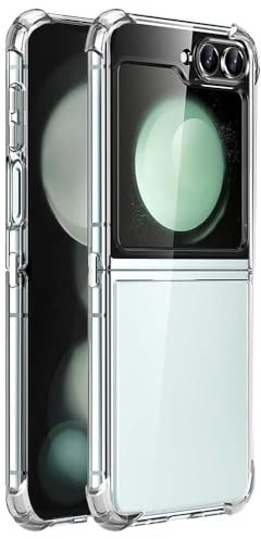 REY Cover in Gel TPU Anti-Shock per Samsung Galaxy Z Flip 5, Morbido Silicone Custodie Protettivo Case, Anti-Scratch, Protettiva Sottile Back Cover