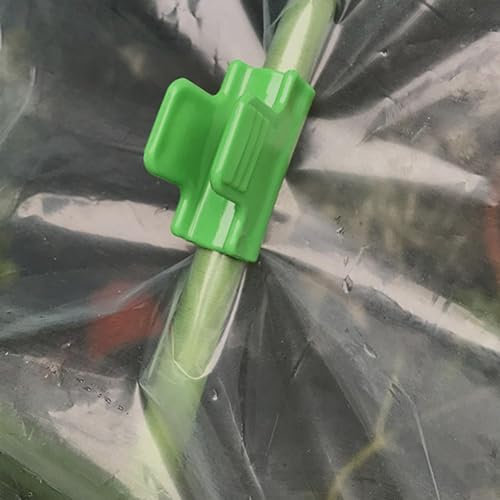50 clip per serra, clip per piante in pellicola, morsetti per copertura di filari di film, clip per tunnel, cerchi da giardino in plastica (16 mm)