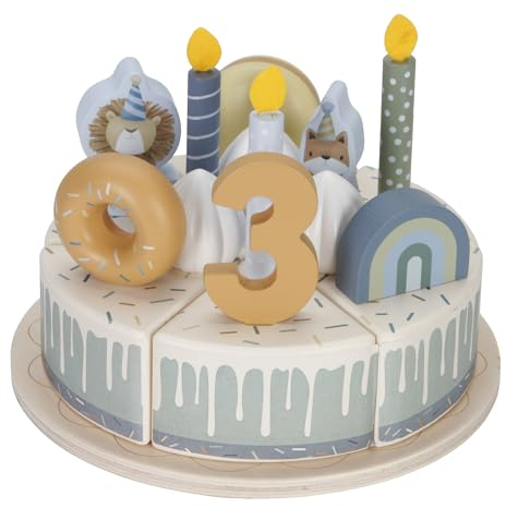 Little Dutch 8016 FSC Holz Torte / Geburtstagstorte - blau 26-teilig
