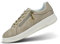 bugatti Damen-Sandy-Sneaker mit Metallreißverschluss, Logo-Akzent, robusten Gummisohlen, bequemer Passform und vielseitigem Stil, Sand, 39 EU