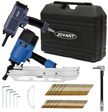 34° Rahmungsnagler, Druckluftnagler und manueller Nagelentferner, Druckluftnagler für 2„ bis 3-1/2“ Rahmungsnägel, ideal für Rahmungen, Fußböden und Dacheindeckungen