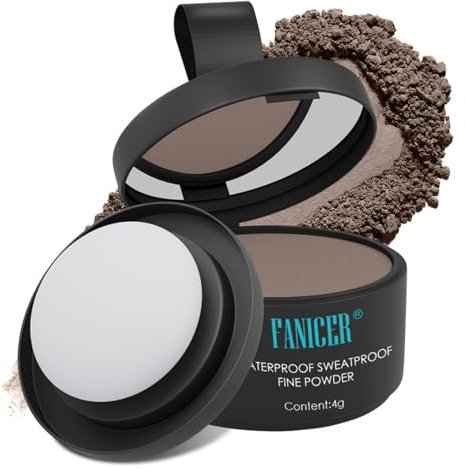 Polvere Ritocco Radici Correzione,Hair Line Powder,Polvere Capelli per Infoltimento Capelli Donna e Uomo,Uso per Riempire I Capelli, Hairline Shadow per Coprire L'attaccatura(Caffè chiaro)