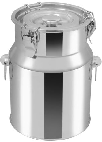 Loobiiny Seau à lait en acier inoxydable avec couvercle scellé, bidon à lait 5 l