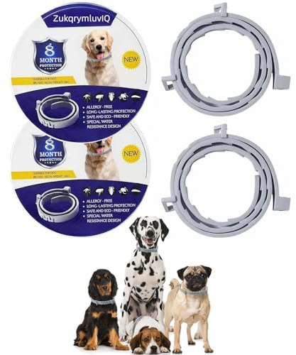 2 Pack Dog Collar with Natural Essential Oils - Helps Protect Against Infections, 16 Months of Protection, Waterproof & Adjustable for Dogs 8 Weeks and Older