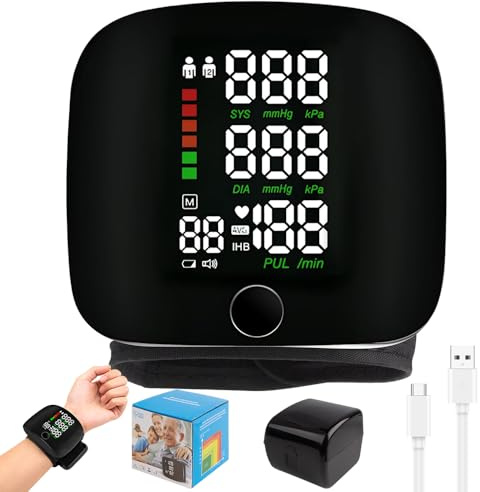 ADDLIVE Wrist Blood Pressure Monitor, Automatic blood pressure monitors wrist with LED Touch Screen, 99x2 Reading Memory, Automatic Voice wrist blood pressure machine for Adult Elder at Home Travel