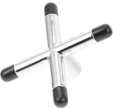 Veemoon Repose-Queue de Billard en Métal Argenté Pont de Queue Croix 1 Pièce Embout Caoutchouc Accessoire Portable pour Billard Américain et Snooker Support Cadre Haut Compatible Queues