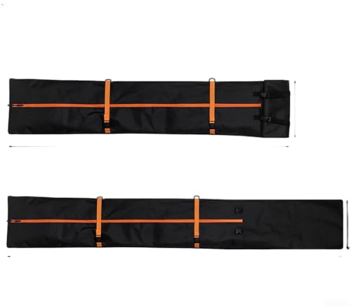 Bolsa de viaje impermeable de gran capacidad para esquí, snowboard, saco de equipo resistente con soporte de esquí largo ajustable de 197 cm, tela Oxford para almacenamiento de equipos deportivos de