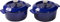 Woll Iron Mini-Kasserolle mit Deckel 2er Set - Induktiv -, Ø 10 cm, 5 cm hoch, 0,3l - Geeignet für alle Herdarten, Eisenguss, backofenfest bis zu 250°, blau