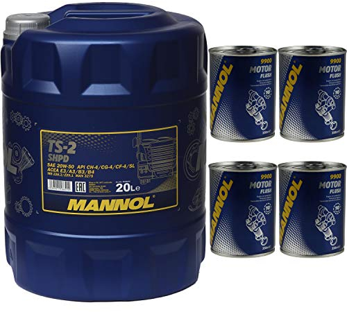 20L MANNOL TS-2 SHPD 20W-50 API CH-4/CG-4/CF-4/SL Motorspülung Motor Flush