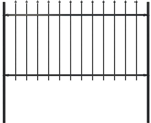 vidaXL Clôture de Jardin avec Dessus en Lance Barrière de Jardin Panneau de Clôture Portillon Portail de Clôture Maison Ferme Extérieur 1,8 m