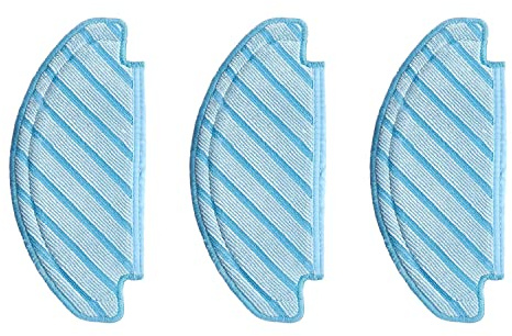 ECOVACS Wischtücher-Set (3 Stück wiederverwendbar) - Original Zubehör für Saugroboter mit Wischfunktion U2 und U2 Pro, D-CC03-2020, Hellblau