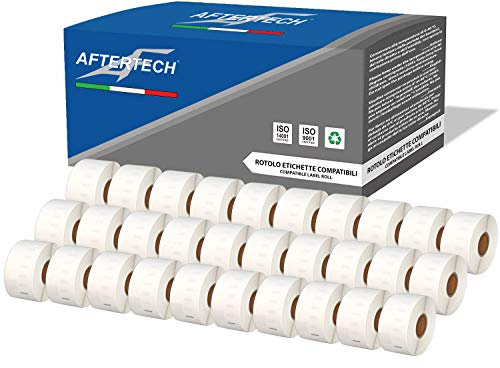 Aftertech 30x 99012 36x89mm Rotoli di Etichette adesive compatibili (260 Etichette/rotolo = 7800 totali) per Dymo LabelWriter Seiko SLP etichettatrici stampanti S0722400 30x99012