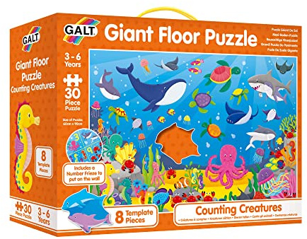 Galt Toys, Giant Floor Puzzle - Counting Creatures, Floor Puzzles for Kids, Ages 3 Years Plus