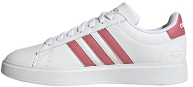 adidas Women's Grand Court 2.0 Tennis Shoe, White/Pink Strata/White, 5.5 UK
