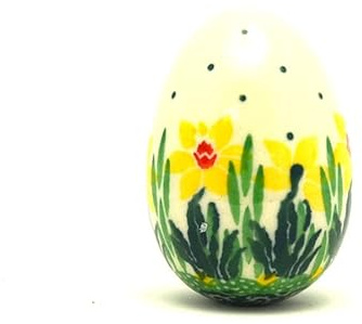 Polish Pottery Egg Figurine - Daffodil