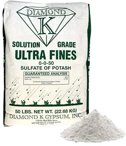 Supply Solutions Sulfate of Potash 0-0-50 Plant Fertilizer- Potassium Fertilizer for Indoor Plants Food, Outdoor, Flowers, Gardens, Fruit, Lawn - Potassium Plant Food with Nutrients (50 Pounds)
