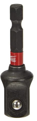 TA-VIGOR 50mm Socket Spanner Insert, 1/4 Inch Hex to 1/2 Inch Square for Impact Drivers Red