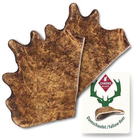ChronoBalance, XXL Gamo asta de Ciervo para Perros, 100% Natural Snack para el Cuidado Dental, Juguete y Hueso para Perros con minerales y nutrientes, Conjunto de 2