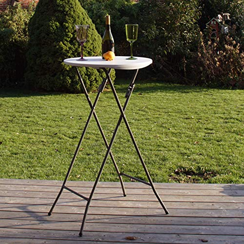 TRUTZHOLM Partytisch Bistrotisch Stehtisch Klapptisch Biertisch weiß Ø 60cm / Höhe ca.110 cm klappbar