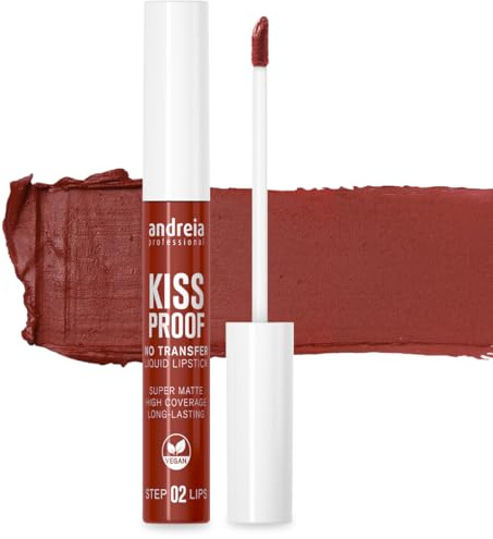 Andreia Professional No Transfer Liquid Lipstick Matte Longlasting - Kiss Proof Smudge-free Vitamin E Enriched Formula, 100% Vegan - Colour 25 Red Rose - 8ml