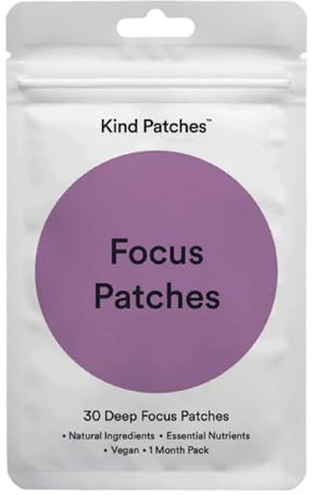 Kind Patches | Focus Patches | Brain Clarity & Cognitive Support | Botanical Plant-Based Formula with Vitamin B Complex, Lion's Mane Mushroom & Megnesium | 30 Vegan Patches