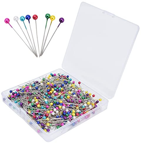 600 Spilli da Cucito per Tessuto, Spilli Dritti da 1,5 Pollici Fai te Multicolore per Corpetti Forniture Cucire Scatole di Plastica per Progetti Artigianali e Decorazioni da Sarta