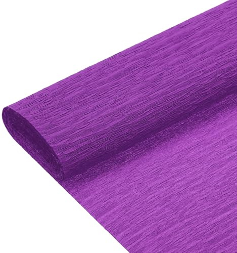 QUARKZMAN Kräppapper violett 25 cm x 250 cm, pappersblommor kräppband crêpe papper, blomsterkräpp för hantverk fest skolpapper veckat papper förpackning blommor gör-det-själv