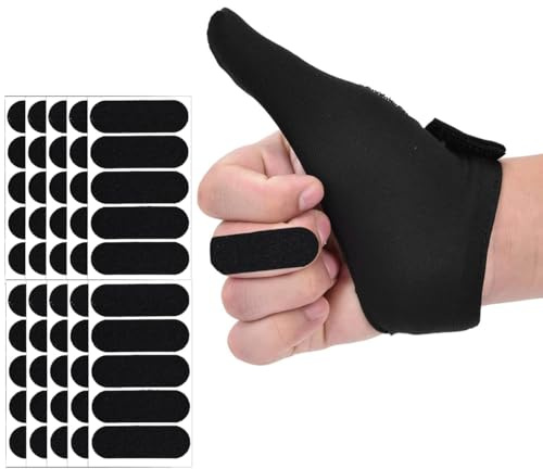 Artspherees Tumskydd för bowling, bowlinghandske med fingerband, justerbar tumhandske, skyddshandske, humb saver för bowling ball, sporthandske vänster och höger (svart)