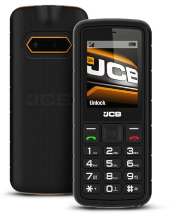 JCB Tradesman 2F Telefono Cellulare Rugged 4G Galleggiante | IP69K | MIL-STD-810H | Dual SIM | 48MB RAM + 128MB ROM | Tasti Grandi per Guanti | Telefono Resistente Impermeabile – Nero