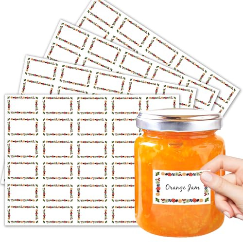Jam Labels for Jars, Jam Jar Labels Self Adhesive Easy Peel, Waterproof Food Label Stickers Freezer with Easy Write Surface for Kitchen Food Bottle Preserves Containers (30x 50mm)