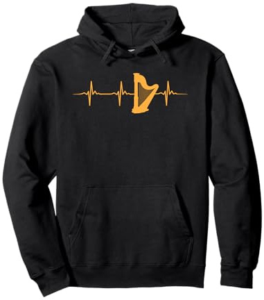 Superbe Harpe Battement de cœur Cadeau Joueur de Harpe Sweat à Capuche