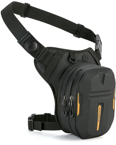 ROCKBROS Borsa Serbatoio per Moto, Marsupio da Gamba per Moto, Fissaggio Magnetico, con Cinghie Regolabili e Rimovibili, Guscio Rigido, Spazio di Stivaggio Espandibile per Motocicletta
