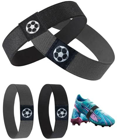 TOZBLEU 4 Pcs Fissaggio per Scarpe Anti, Nastro di Fissaggio per Scarpe, Antistrappo Lacci per Scarpe da Calcio per Sportive, Scarpe Piatte, Tacchi Alti (Nero/Grigio)