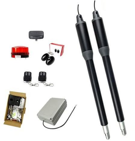 Pfps Dual Swing Gate Opener Kit, Automatic Electric Gate Operator for Double Gates Up to 150KG (330lb) & 2m (6.56ft) per Leaf, Remote Control & Solar Compatible Set5