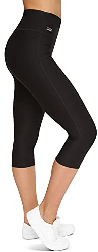 Formbelt® Leggings Sportivi da Donna a Tre Quarti con Marsupio per Cellulare Pantaloni da Corsa Fitness Sport Fuseaux Colorati (Nero XL)