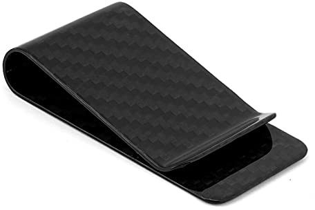 Walfront Tarjeta de crédito Abrazadera Dinero Clip Titular Ultraligero Fibra de Carbono Dinero Clip Tarjetas de Crédito Abrazadera Monedero