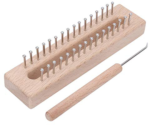 Cikonielf Strickrahmen Set Strickwebstühle Rechteckige Häkelgarnnadeln aus Holz Bretter mit Strickwebstuhlhaken für Schal Socken Hüte Herstellung