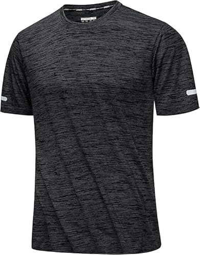 MAGCOMSEN Tee Shirt Homme Chemise D'entraînement Respirante à Séchage Rapide Chemise Course à Manches Courtes T-Shirt de Fitness