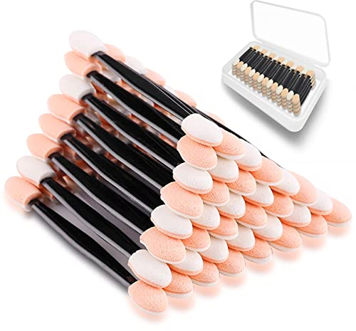 10 Pcs Eyeshadow Brush Set, Eye Shadow Brush Double Sided, Eye Shadow Applicator Sticks, Sponge Makeup Applicator for Eyes