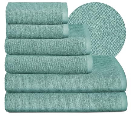 BEAUTEX Handtuch-Set Premium Frottier Sets Made in Europe, 100% Baumwolle 550g/m², Oeko-TEX Zertifiziert (Set: 2 Gäste-, 2 Hand-, 2 Badetücher in Ozeanblau)