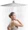 Gowkeey Rociador para Ducha Cuadrado 8 Pulgadas, Cabezal de Ducha de Acero 304 Inoxidable, Ducha de Acero, Alcachofa Ducha, Fácil de limpiar y fácil de instalar 25CM