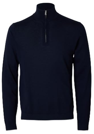 SELECTED HOMME Pull à Demi-Fermeture éclair 100% Laine mérinos Navy Blazer XXL Navy Blazer XXL