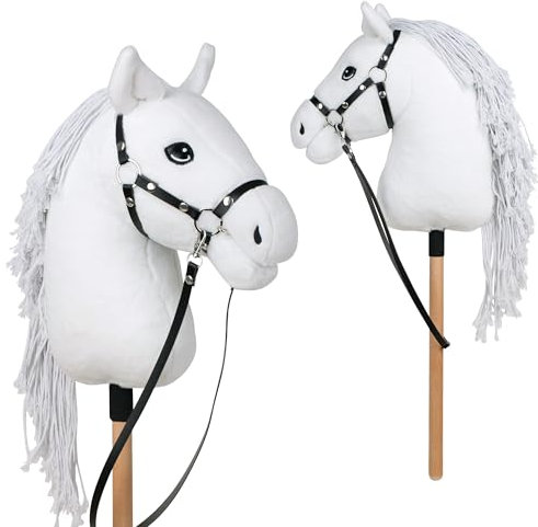 Pink Papaya Hobby Horse Mia, mit Halfter und Trense, Steckenpferd fürs Hobby Horsing, Pferd zum Reiten für Kinder