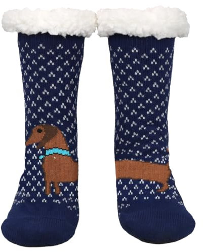 Augesak Calzettoni Donna Invernali, Calze Termiche Antiscivolo Animali, Maglieria-Calze con Pelo Interno, per Casa, Morbida e Calda