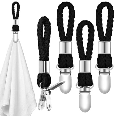 4 Pezzi Gancio a Clips per Strofinacci da Tè, Clip per Appendere Asciugamani, Clip per Asciugamano da Tè, Handtuchklammern, Clip per Asciugamani da Appendere per Bagno per Appendere Stoffa, Calze