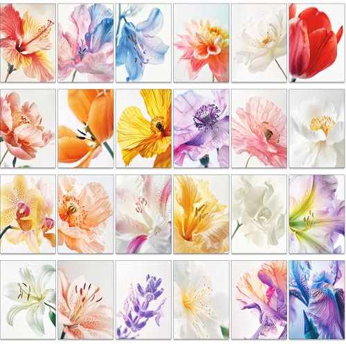 the lazy panda card company 30 Makro-Nahaufnahmen von Blumen - Grußkarten mit Umschlägen - Toll für verschiedene Anlässe Grusskarte