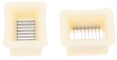 Garneck 2 Pezzi Affettatrice Per Fagioli Verdure Domestico Taglierina Portatile Per Tagliare A Cubetti Taglierina Per Fagioli Da Cucina Taglia Fagioli Beige