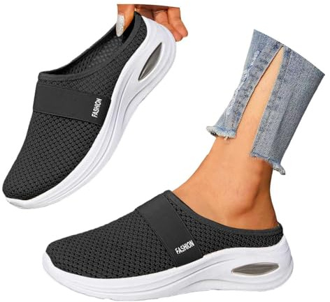 pvucpot Ciabatte Sneakers Donna Slip On Ultra Leggere - Pantofole Comode con Rete Quattro Stagioni - Sandali Comfort Interno Esterno Traspiranti con Suola Rialzata Antiscivolo