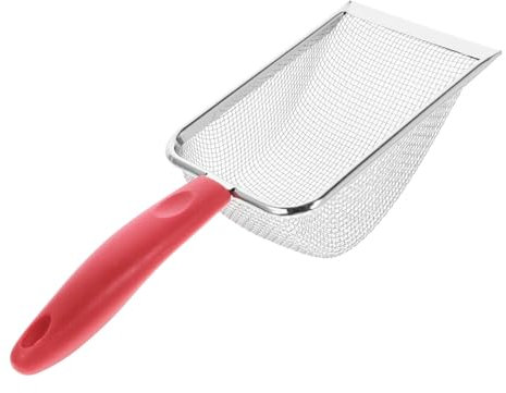 HOOTNEE Paletta Per Sabbia Per Pala Per Setacciare Conchiglie Paletta Per Paletta A Rete Strumento Per Scavare Filtro Rimozione Della Sabbia Acciaio Inossidabile Rosso