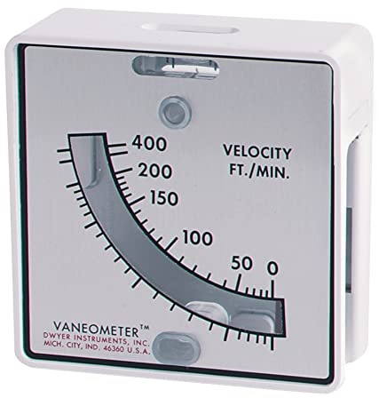 Vaneometer Swing Vane Anemometer. Measure Horizontal Air Flow from 25 to 400 FPM in Fume Hoods, Paint Booths, Hospital AII Isolation Rooms and More.